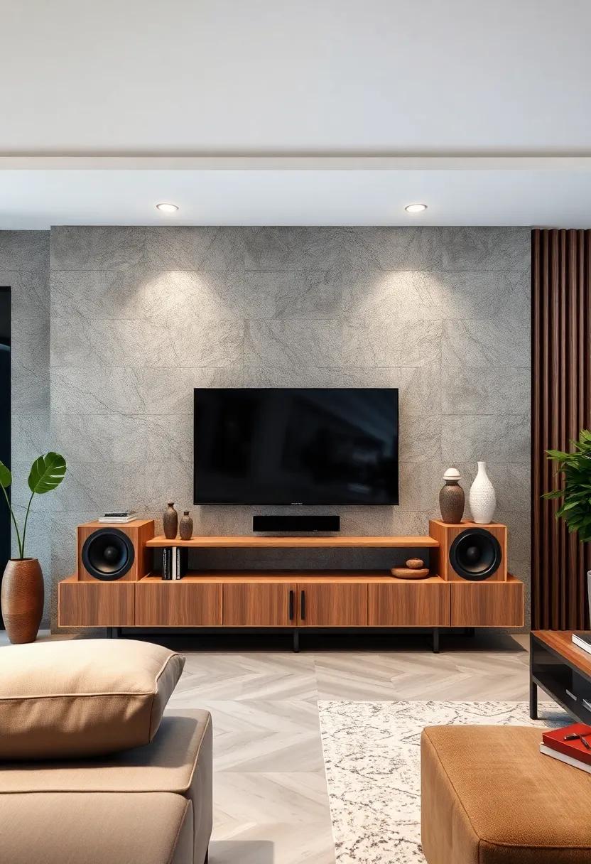 Bold ⁣Lines: Geometric-shaped‌ TV ⁣units featuring built-in‌ speakers that challenge conventional design,⁣ adding‍ a ⁢modern ⁢twist ​to⁤ your‍ media‌ setup
